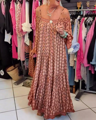 Boheme Stil Løs Kjole Med Seler