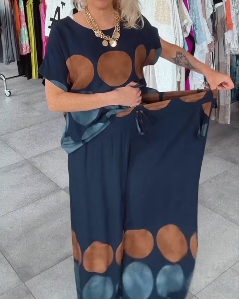 Sæt Street Fashion Afslappet Print Todelt