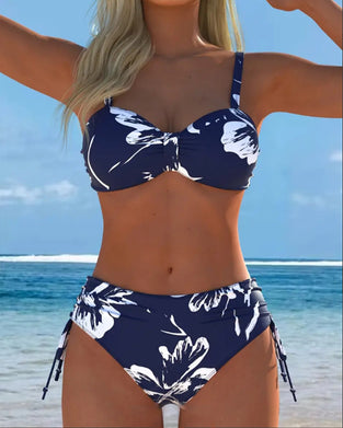 Todelt Halter-Bikini Med Trykt Mønster