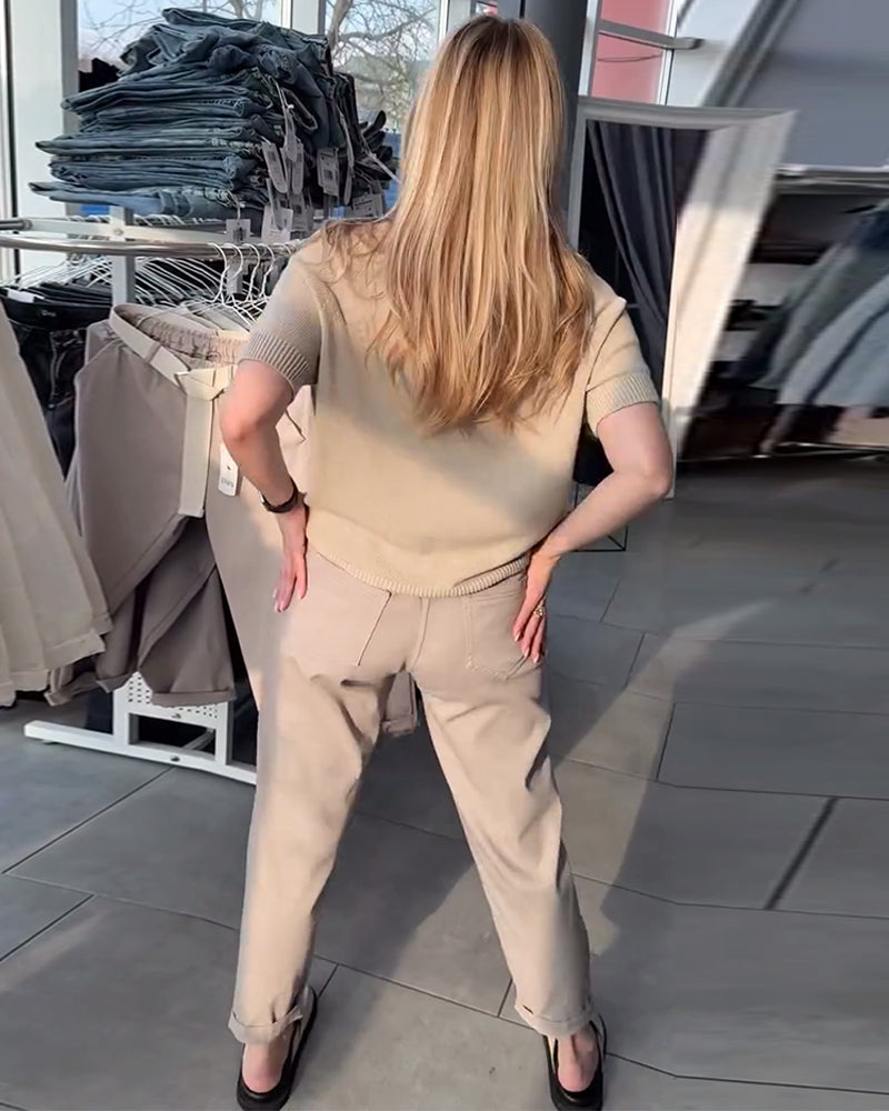 Bukser Ensfarvet Afslappet Lige