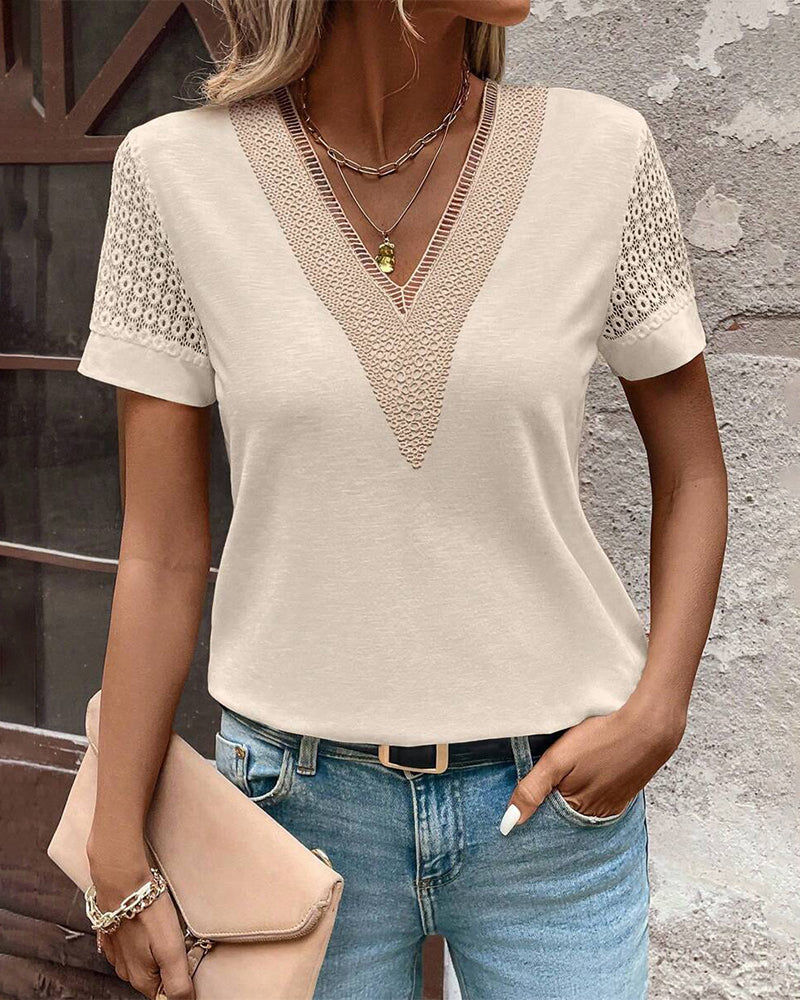 T-Shirt V-hals Blonder