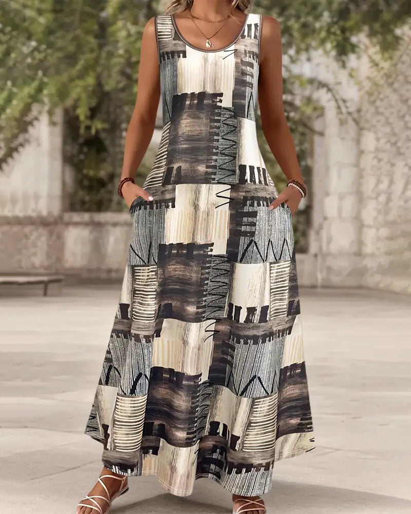 Kjole Rund Hals Ærmeløs