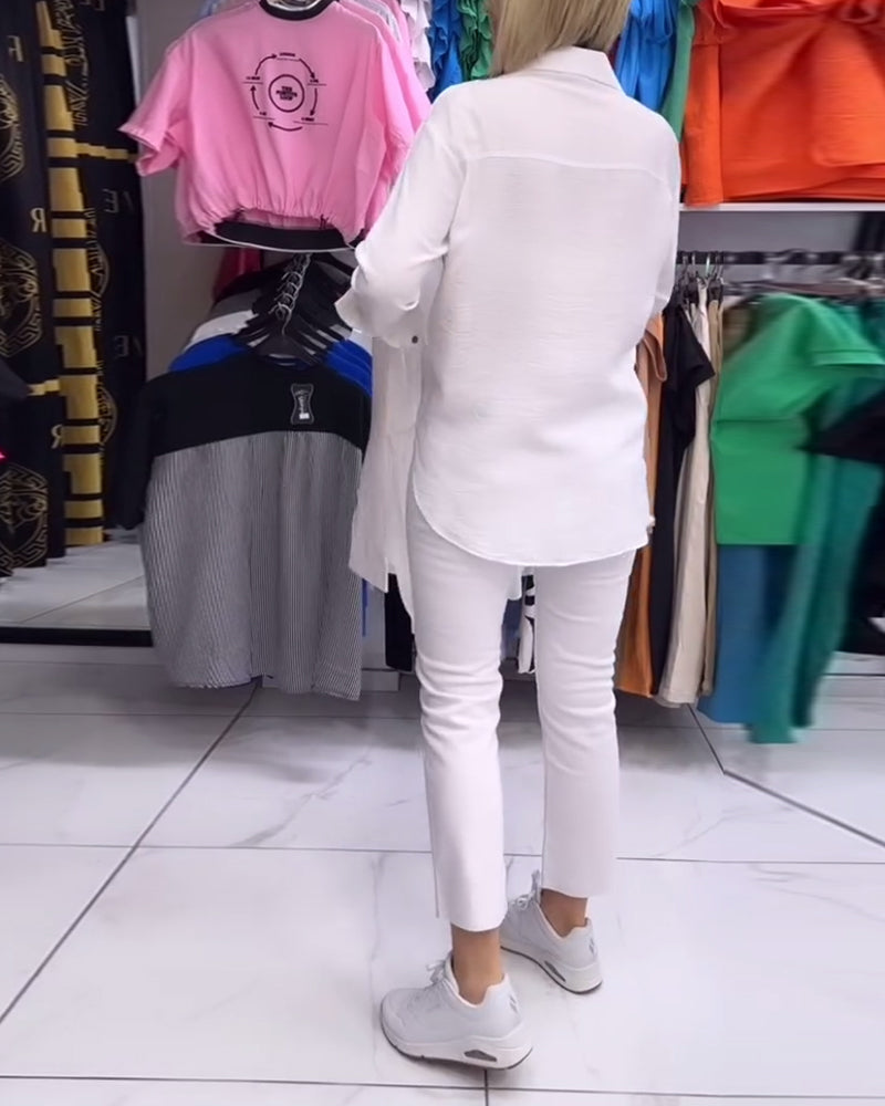 Hvid skjorte med hjerter