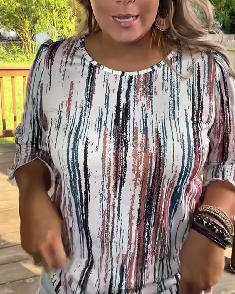 T-Shirt Rund Hals Afslappet Printet