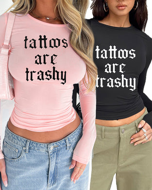 T-Shirt Tætsiddende Langærmet