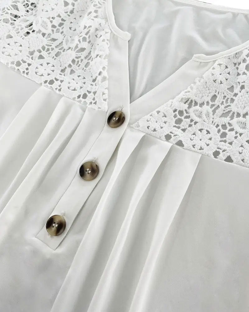 T-Shirt Hul Blonde Patchwork Plisseret