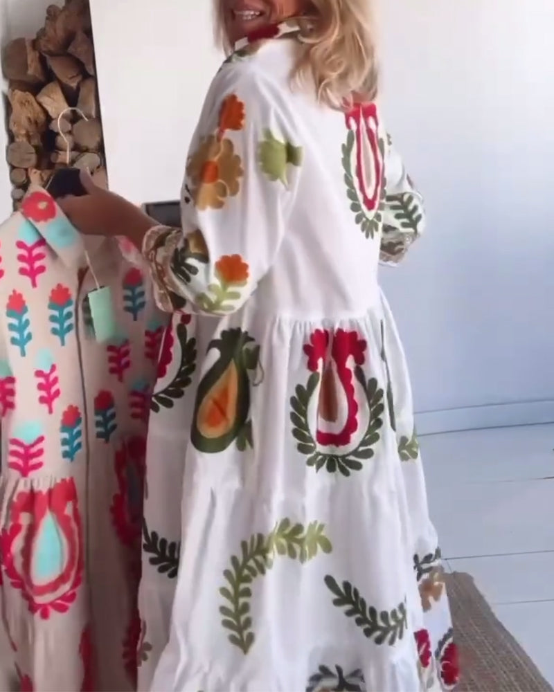 Kjole Blomstret Grafisk Print