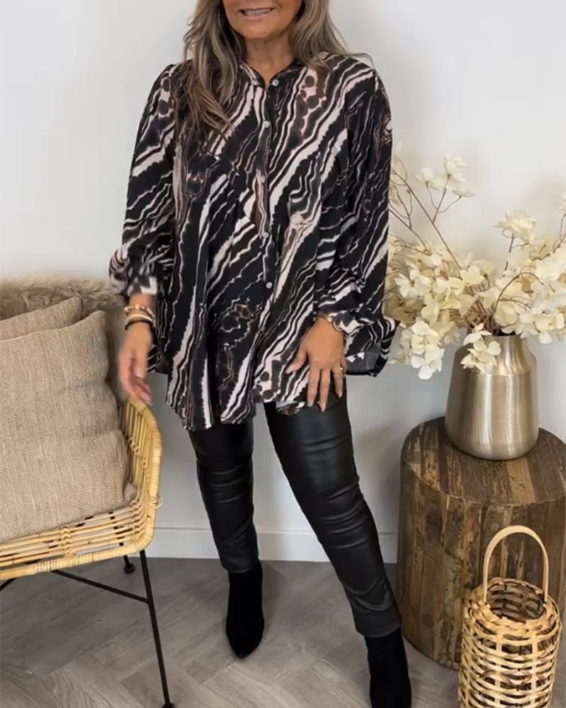 Langærmet bluse i retrostil